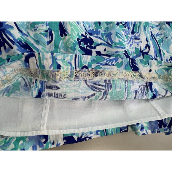 Lilly Pulitzer Ashlyn Shift Dress 00 Turquoise Blue Elephant Appeal Tropical - Picture 12 of 16
